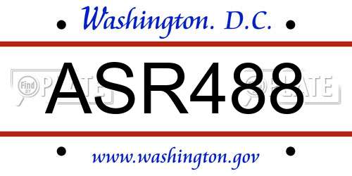 ASR488 District Of Columbia License Plate