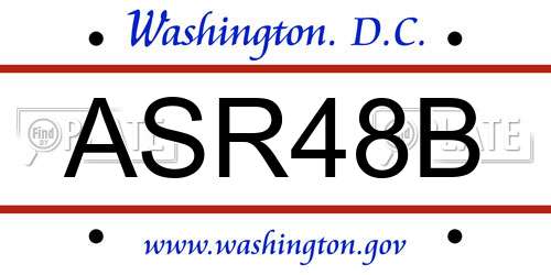 ASR48B District Of Columbia License Plate