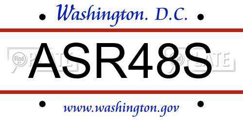 ASR48S District Of Columbia License Plate