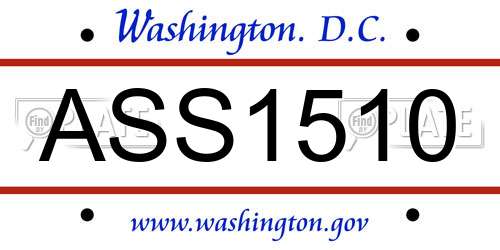 ASS1510 District Of Columbia License Plate