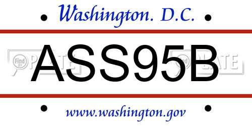 ASS95B District Of Columbia License Plate