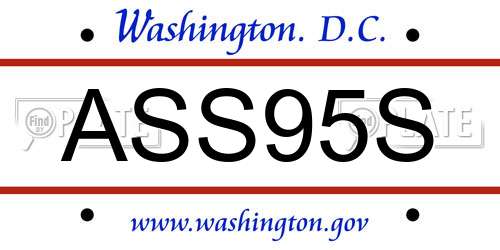 ASS95S District Of Columbia License Plate