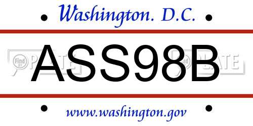 ASS98B District Of Columbia License Plate
