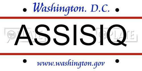 ASSISIQ District Of Columbia License Plate