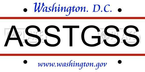 ASSTGSS District Of Columbia License Plate