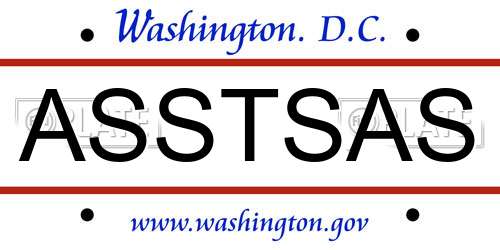 ASSTSAS District Of Columbia License Plate