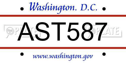 AST587 District Of Columbia License Plate