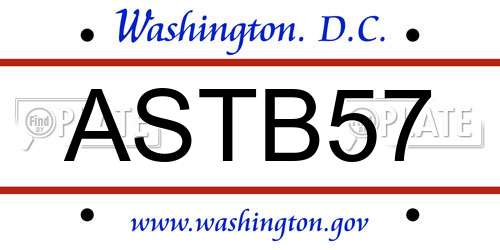 ASTB57 District Of Columbia License Plate