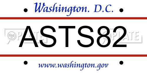 ASTS82 District Of Columbia License Plate