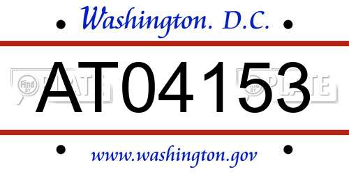 AT04153 District Of Columbia License Plate