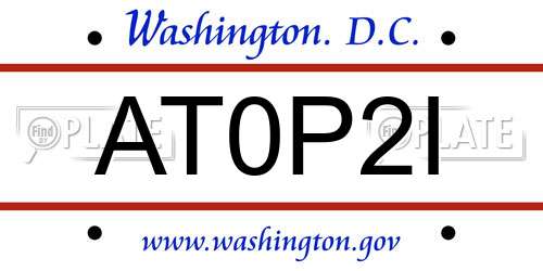AT0P2I District Of Columbia License Plate