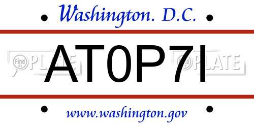 AT0P7I District Of Columbia License Plate