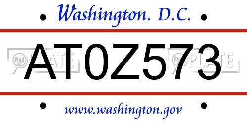 AT0Z573 District Of Columbia License Plate