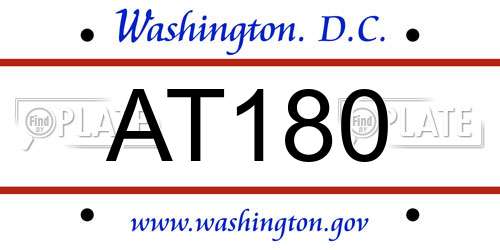 AT180 District Of Columbia License Plate
