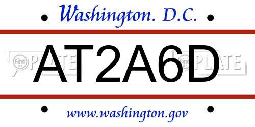 AT2A6D District Of Columbia License Plate