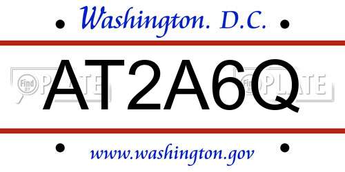 AT2A6Q District Of Columbia License Plate