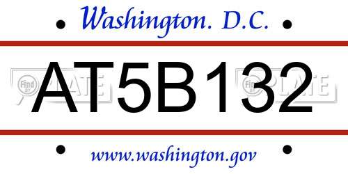 AT5B132 District Of Columbia License Plate