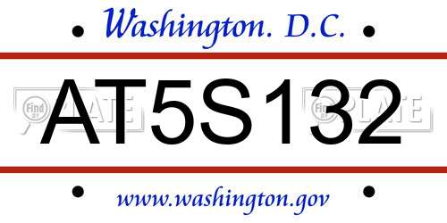 AT5S132 District Of Columbia License Plate