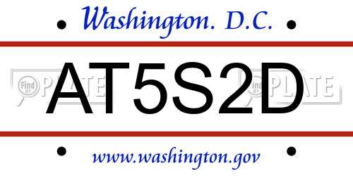 AT5S2D District Of Columbia License Plate