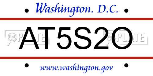 AT5S2O District Of Columbia License Plate