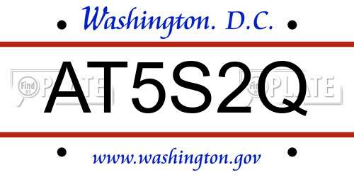 AT5S2Q District Of Columbia License Plate
