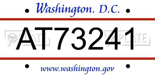 AT73241 District Of Columbia License Plate