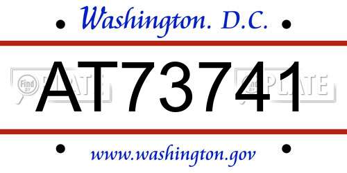 AT73741 District Of Columbia License Plate