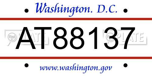AT88137 District Of Columbia License Plate