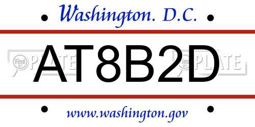 AT8B2D District Of Columbia License Plate