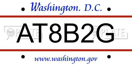 AT8B2G District Of Columbia License Plate
