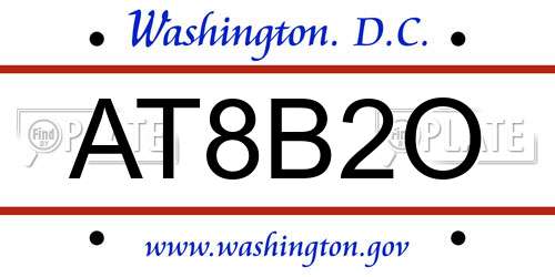 AT8B2O District Of Columbia License Plate