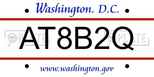AT8B2Q District Of Columbia License Plate