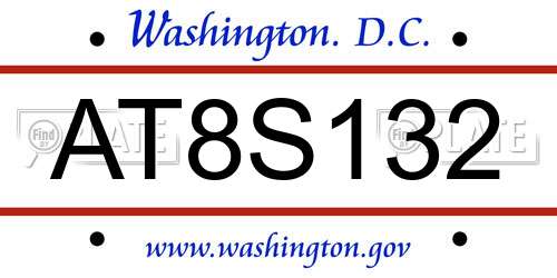 AT8S132 District Of Columbia License Plate