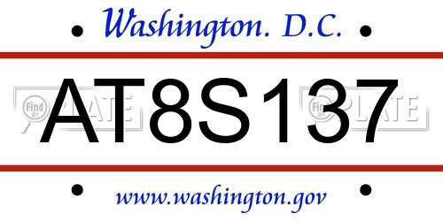 AT8S137 District Of Columbia License Plate