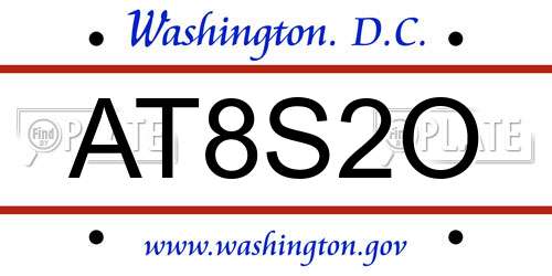 AT8S2O District Of Columbia License Plate