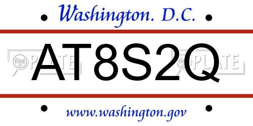 AT8S2Q District Of Columbia License Plate