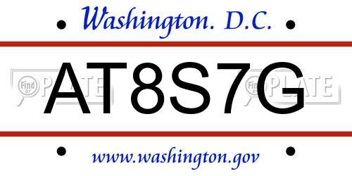 AT8S7G District Of Columbia License Plate