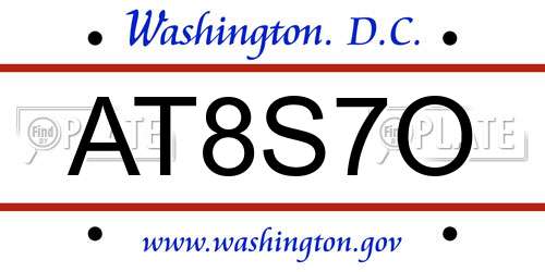 AT8S7O District Of Columbia License Plate
