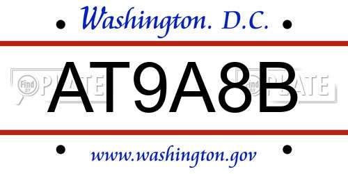 AT9A8B District Of Columbia License Plate