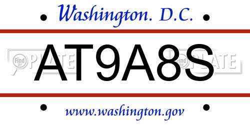 AT9A8S District Of Columbia License Plate