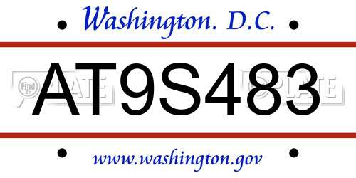 AT9S483 District Of Columbia License Plate