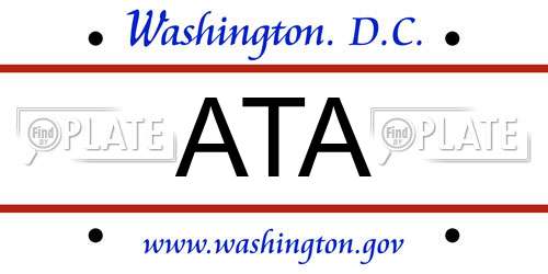 ATA District Of Columbia License Plate