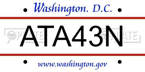 ATA43N District Of Columbia License Plate