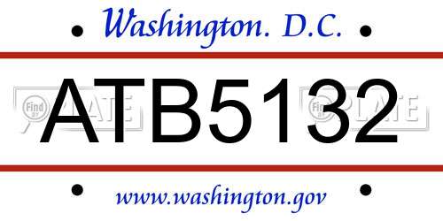 ATB5132 District Of Columbia License Plate
