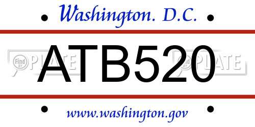 ATB520 District Of Columbia License Plate