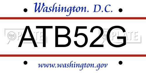 ATB52G District Of Columbia License Plate
