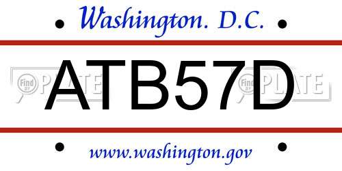 ATB57D District Of Columbia License Plate