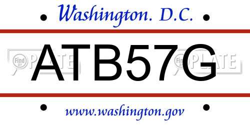 ATB57G District Of Columbia License Plate