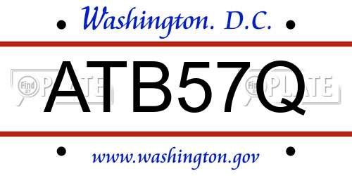ATB57Q District Of Columbia License Plate