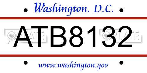 ATB8132 District Of Columbia License Plate